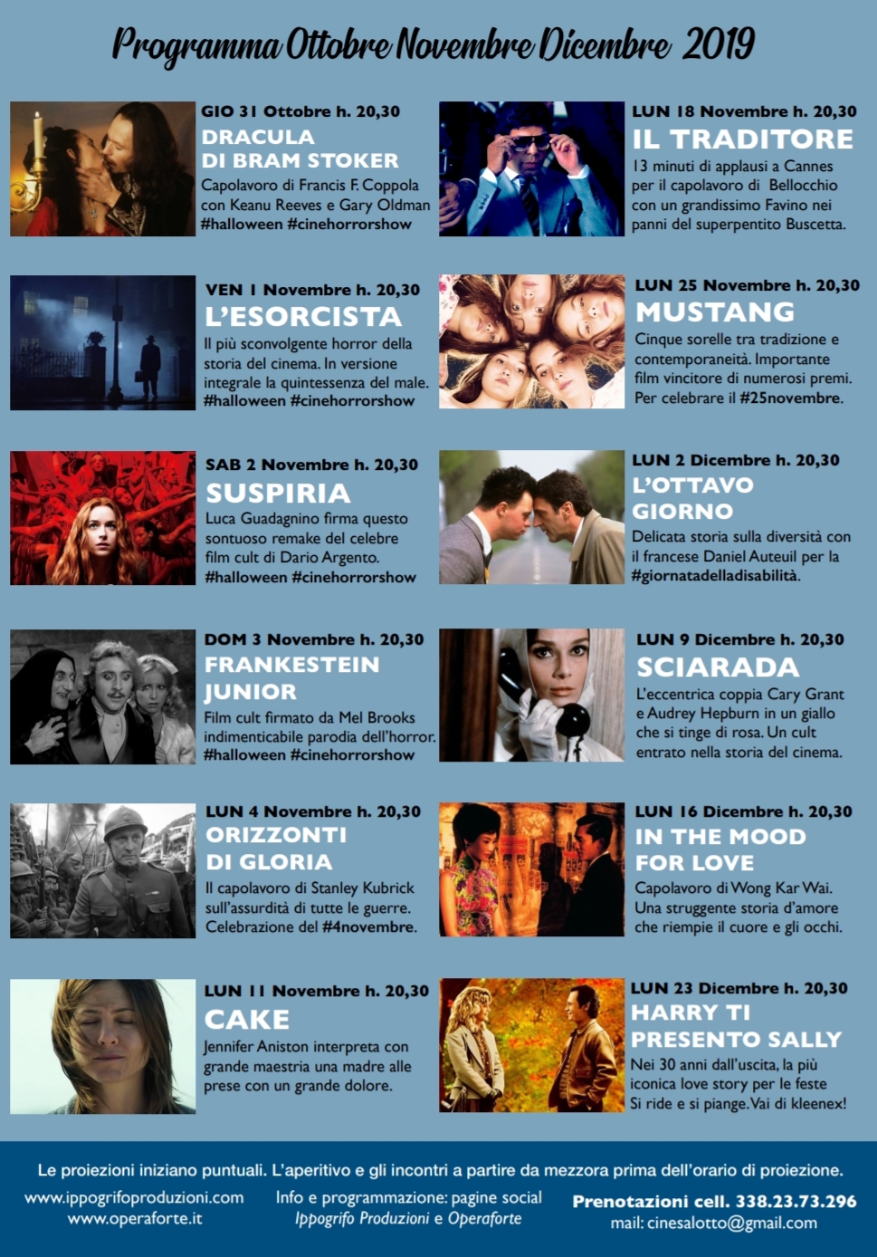 locandina programma cinematografico 2019